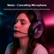 Whisper Gming Headset Wired Stereo Surround Sound Gaming Headphones With Noise Cancelling In-Line Control & Adjustable Mic For PC Laptop - Black - View 3