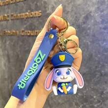 卡哇伊尼克·王尔德钥匙扣朱迪·霍普斯可爱娃娃背包吊坠动漫卡通钥匙扣节日礼物，女孩。派对装饰、生日礼物、各种节日礼物 - 赠送朋友或伴侣的完美选择。 - 彩色 - 查看 3