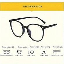 1 Pair Of Steampunk Style Retro Square Transparent Lens Glasses - Fashionable And Multifunctional, Suitable For Men To Wear - màu đen - Xem 2