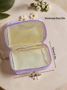 Sanrio 1 PC Sanrio Hello Kitty Cute Cartoon Storage Bag, Multi-Colour Available, Zipper Closure Portable Storage Cosmetic Bag, Outdoor Travel, Daily Commuting Toiletries Bag, For Teenager