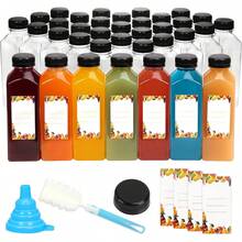 Tomnk 36/72pcs 12/16oz Juice Bottles, Plastic Bottles With Lids, Reusable Clear Containers For Juice, Smoothies, Cola, Water And Other Beverages, Party Storage - Trong sáng - Xem 8