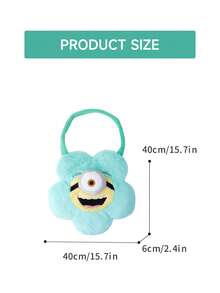 Cute Minions 2 In 1 Flower Shape Pillow Quilts Soft Cushion Home Decor Pillow Cover Case Cushion Cover Folding Air Conditioning Quilts For Sofa/Bed/Livingroom Perfect Gift Pillow For Daily Use - Baby Blue - View 5
