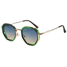 نظارات جديدة بإطار صغير ذو شكل متعدد الأوجه عصرية، ذات معبد معدني مصمم بسيط وشامل، مناسبة للارتداء اليومي وحفلات العطلات