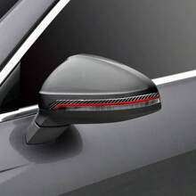 2 pegatinas para espejo retrovisor para evitar colisiones, antirrayones, fibra de carbono, tiras antigolpes, tiras adhesivas para A4 A4 Allroad A5 2017 - 2021 RS5 S4 S5 2018 - 2021 - Negro+rojo - Ver 5