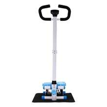 Blue & White Fitness Stepper Machine With Handlebars, Adjustable Resistance Home Stepper With Base & Stability Bars For Low Impact Cardio - Blue and White - View 6