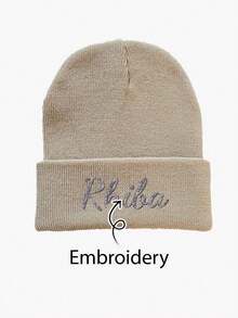1pc Custom Personalized Embroidered Winter Hat,Personalized Solid Color Embroidered Name Beanie Hat, Spring/Autumn/Winter Customized Gift,Engraved,Durable,Colorful,Cute,Adorable,Funny,Kawaii,Y2K,Stylish,Unisex,Casual,Custom,Personalized,Unique,Customized,Ideal Gifts For Him,Ideal Gifts For Her,Her,Boyfriend,Girlfriend,Family,Friends - Multicolor - View 20