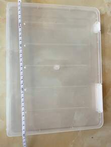 1pc File Box, A4 Plastic PP File Box For School Students Multi-Layer Portable Double-Layer Data File, Subject Classification Bill, Work, Exam, Waterproof Contract Storage Box,Back To School Student Supplies,School Supplies