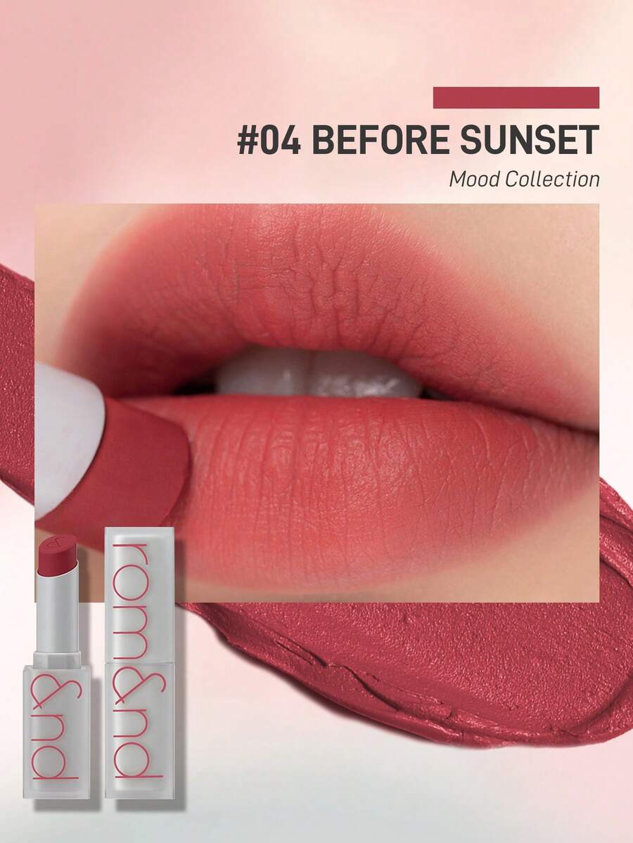 Rom&nd Romand ZERO MATTE Lipstick, Moisturizing, High Color Payoff, Smooth Texture, Long-Lasting Matte Finish, 3g/0.1oz - 04 BEFORE SUNSET - View 1