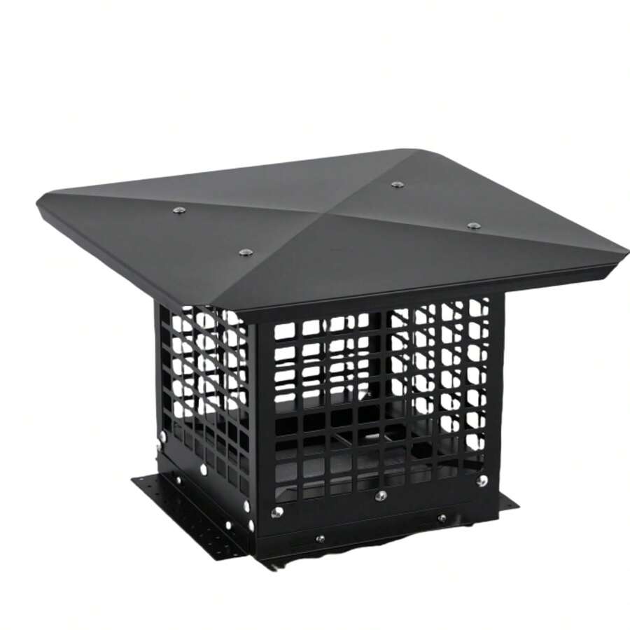 Tapa de chimenea superior con pantalla, Cubierta de chimenea de lluvia del techo, Tapa de escape de chimenea de acero galvanizado, Tapa de techo ajustable para ventilación - 13 x 18 pulgadas - Ver 1