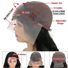 26 Inch Burmese Curls 13x4 Wigs Human Hair  Water Wave Lace Front Wigs Human Hair Ultra-Thin Lace 0.1 Millimeter Wet And Wavy Lace Front Wigs Human Hair Pre Plucked Deep Wave Wig For Women With Baby Hair - Natural Black - Xem 7