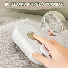 1-Piece Pet Steamer And Massaging Comb, Cat And Dog Fur Cleaning Tool, No Need To Wash Pet Steamer Comb, No Rinse Steam Massage Comb One-Button Brush, USB Charging, Suitable For Cats And Dogs, Daily Care Tool, Portable Hair Beauty Tool. - màu trắng sữa - Xem 4