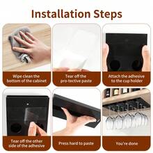 Under Cabinet Wine Glass Rack –4PCS Black Stemware Holder With Strong Adhesive For Kitchen And Bar Use - Black - View 7