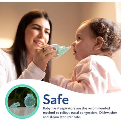 Aspirador  para Bebés Dr. Talbot - Silicona Libre de BPA - con Estuche de Almacenamiento - Elefante Azul