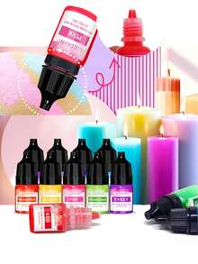 1套/10色/20色蜡烛染料液体着色剂DIY珠宝制作蜡烛制作染料颜料50ml/100ml，万圣节DIY蜡烛染料液体着色剂DIY珠宝制作蜡烛制作染料颜料（链接包含颜色5ml/10ml规格）