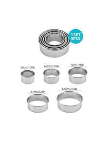 3/5/11/12件套不锈钢蛋糕模具，圆形模具，饺子切割器，吐司研磨工具套装，不锈钢慕斯蛋糕模具圈，圆形蛋糕圈，慕斯蛋糕圈，蛋糕模具，烘焙模具，可机洗，不锈钢材质 - 銀色 - 查看 11