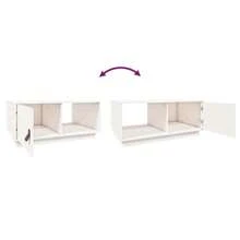 Coffee Table White 80x50x35.5 Cm Solid Wood Pine - White - View 10