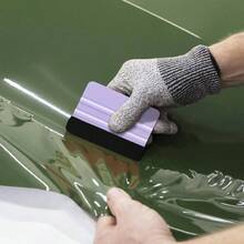 - Escobilla de goma de vinilo de fieltro de vinilo, 2 piezas, juego de herramientas de raspador para manualidades, envoltura de coche, ventana, papel pintado de vidrio - Verde azulado y morado - Ver 5