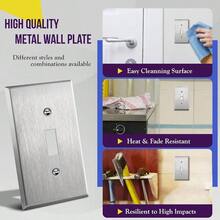 Toggle Light Switch Stainless Steel Wall Plate, Metal Plate Corrosive Resistant Cover Rotary Dimmers Lights, Size 1 - Gang 4.50x 2.76 7711, 430 Stainless Steel, Listed, Silver
