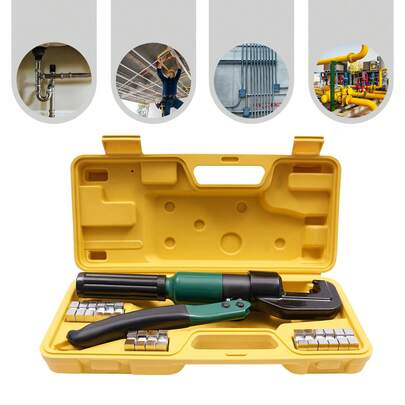 Herramienta de engaste hidráulica manual con una fuerza de engaste de 60 kN, engastadora hidráulica con 8 pares de herramientas, engaste hexagonal, adecuada para transporte, construcción y metalurgia.