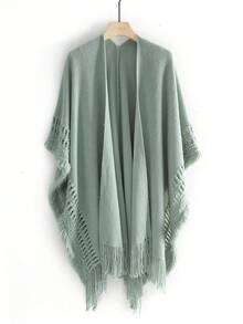 1 Miếng Của phụ nữ Đan Bàn tính Mẫu Ấm áp Chăn Khăn choàng khăn Hoàn hảo Đối với Mặc hàng ngày In Mùa Thu Và Mùa Đông - Màu xanh Bạc hà - Xem 5