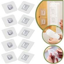 15 Pairs Double-Sided Adhesive Wall Hooks For Home Life Hangging Accessory - Clear - View 1