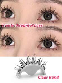 Rikuaild 5 Pairs Natural Wispy False Eyelashes, Soft & Lightweight Design, Charming Effect, Easy To Wear, Cartoon Style, Thick & Natural, Create Japanese Makeup Look, Eyelash Extension, Asian/Korean Cosplay Anime False Lashes Makeup Tool - 尖尾漫畫款 - 查看 1