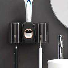 1pc Toothbrush Holder,Bathroom Organizer,Automatic Toothpaste Dispenser With Brush Holder Gargle Cup, Multifunction Toothbrush Holders For Bathrooms, Bathroom Tooth Brush Holder Set, Toothbrush Organizer With Cup, Wall Mounted Shower Room Decor Set Home Bathroom Decor Fall Decor Back To School - Nhiều màu - Xem 1