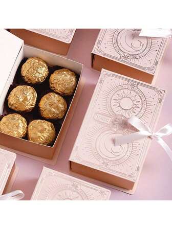 Set de 5 cajas de regalo con estilo de libro creativo, caja de regalo con forma de libro simple, ideal para regalos de boda/cumpleaños, almacenamiento de chocolates, galletas y dulces, tarjetas de boda y chucherías de fiesta, perfecto para decoración de fiestas de Navidad y Año Nuevo