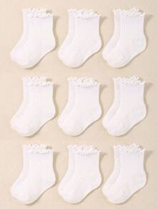 20/10/5/1 Paar Baby Kleinkind Mädchen weiße Rüschen Crew Socken | Säuglings Kleidersocken für Prinzessinnen Outfits | Neugeborenen Grundausstattung | Babyparty Dekoration - Verschiedenfarbig - Übersicht 2