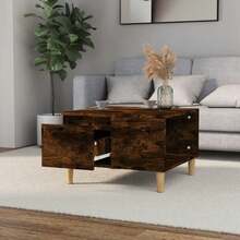 Coffee Table Smoked Oak 55x55x36.5 Cm Engineered Wood - Brown - View 4