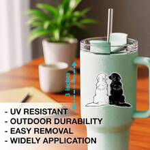 3 piezas Pegatina de doble silueta dorado Retriever u2013 Bonito calcomana para perro, para porttil, coche, botella de agua, funda para telfono, cuaderno, parachoques, paquete de calcomanas de - Normal - Ver 2