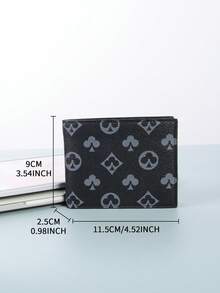 Billetera de hombre, estampado de moda, diseño de flor de ciruelo y geométrico, múltiples ranuras para tarjetas, billetera corta de piel sintética suave PU con monedero con cremallera, regalo de Halloween