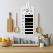 Weekly Menu Board Kitchen Wall Plaque, Farmhouse Wood Kitchen Chalkboard, Meal Planner Wall Organization For Kitchen,Dinning Room - White - View 10