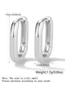 一对 925 纯银环形耳环，光滑素色小圆圈轻奢优雅耳环，男女皆宜，适合日常、休闲穿着、圣诞节、情人节礼物珠宝