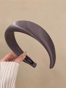 1pc Women's Elegant Satin Wide-Banded Headband, High Crown Pressure Hair Accessory, Suitable For Dresses, Daily Outfits, Bohemian Elegant Hair Decoration, Hair Band, Hair Hoop