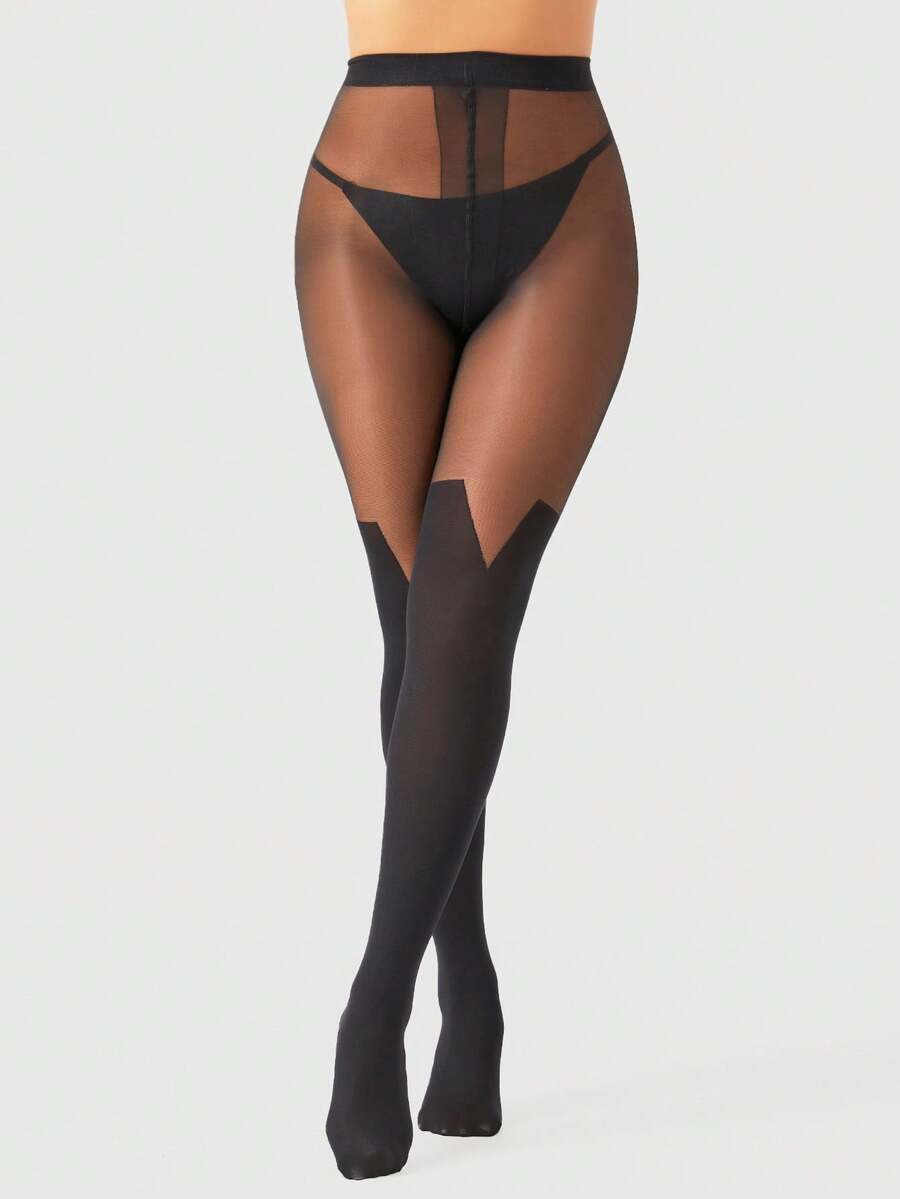 70D Fashionable Faux Boots Sexy Pantyhose, Suitable For Spring & Autumn, Cozy - Black - View 1