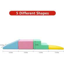 Juguetes de escalada de cuero de PU suave de 4 piezas para niños pequeños, bloques de escalada de espuma para bebés niños pequeños, estructuras de escalador de gimnasio impermeables de espuma para niños pequeños 3, juego de actividad de escalada y rastreo en interiores - Multicolor - Ver 5