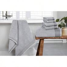 Juego de 6 toallas algodn ultrasuave, contiene 2 toallas de bao de 71.12x 139. 2 toallas de mano de 40.64x 60.96 y 2 paos de 30.48x 30.48, compactos, ligeros y - Juego de 6 unidades + Gris - Ver 6