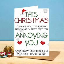 1pc Funny Christmas Greeting Card With Envelope, Interesting Holiday Card Suitable For Spouse, Partner, Friend Or Parent - Sets - View 3