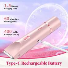 Low Allergy Bikini Trimmer For Women Double Headed Intimate Electric Shaver No Irritation Wet Dry Body Hair Removal - Pink - View 7