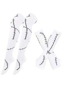 Mangas y calcetines largos cosidos para disfraz de Halloween para juegos de fantasía, estilo A - Multicolor - Ver 9