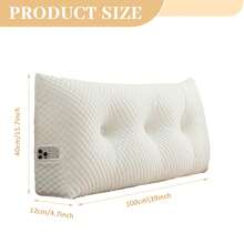 Soft Headboard Pillow Bed Wedge Pillow For Headboard With Side Pockets Dorm Headboard Twin Full Queen King Backrest Pillow, Bed Bolster Pillows For Back Support With Removable Cover - 奶油白 - 查看 8