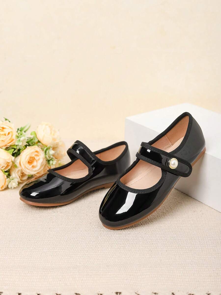 Giày đế bằng thời trang Hàn Quốc cho bé gái, mùa thu/đông - màu đen - Xem 1