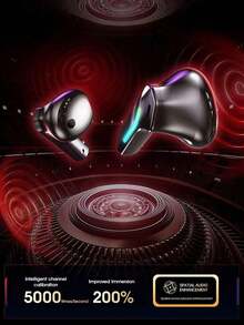 PHILIPS Tai nghe không dây Lenovo True Wireless, Tối ưu hóa cho chơi game, Độ trễ thấp, Đèn RGB, Tuổi thọ pin dài, Chất lượng âm thanh Hi-Fi, Mẫu mới TG101 năm 2025 - màu đen - Xem 3