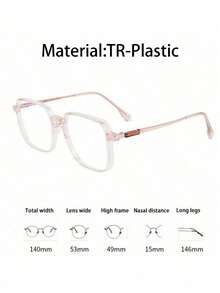 1pc Fashionable Gradient Ocean Fashion Glasses For Outdoor Activities Clear Glasses Accessories