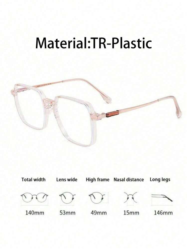 1pc Fashionable Ombre Ocean Style Outdoor Activity Transparent Glasses Accessory - Rust Brown - View 9