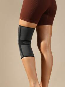 JINGBA SUPPORT 1件装男女通用运动弹力护膝套 - 透气压缩护膝，适合徒步、攀岩、篮球和日常健身 - 黑色 - 查看 6