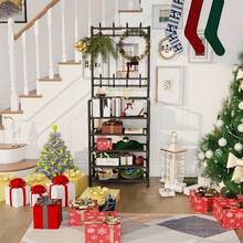 Multifunctional Shoe And Hat Rack 5-Layer Storage Rack With 8 Hooks, Large Capacity To Store Shoes, Boots, Clothes, Hats, Bags, Home Organization And Storage And Save Space Room Decor Home Essentials - 黑色 - 查看 7