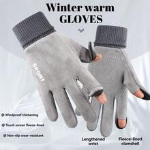 Winter Waterproof Ski Gloves Thermal Lined Warm Gloves For Men; Winter Thickened Touch Screen Outdoor Running, Cycling, Delivery, Two-Finger And-Finger Gloves, Snow Warm Cycling Cold Weather, Driving Biking Running