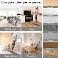 EstiloMopa En Spray, Mopa Spray En Seco Y HúMedo, Mopa Trapeador Con 400ML Atomizador, Cabezal Giratorio 360 ° , 1 Rascador, Para Hogar Suelos De Madera Y MáRmolVersióN Mejorada - 1 - Ver 4